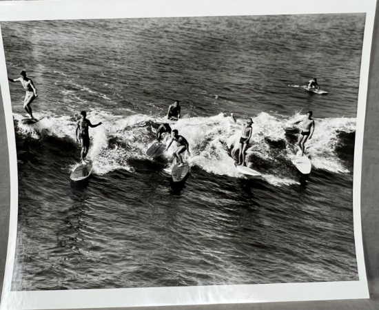 Catching the waves surfers Limited edition photograph 1955 # 12/300 Hulton archive