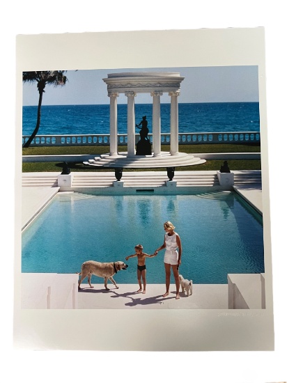 Slim Aarons pool at Villa Artemis Palm Beach photo Getty images gallery certified