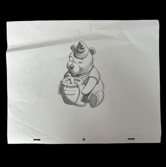 Original Disney Winnie the Pooh Bear animation pencil drawing production sketch