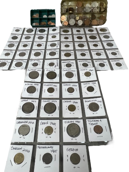 World coin collection lot Britain Dominican Republic Korea Spain