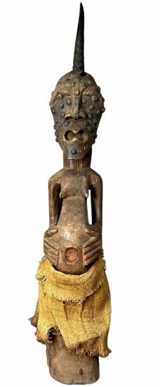 African carved large wood statue
