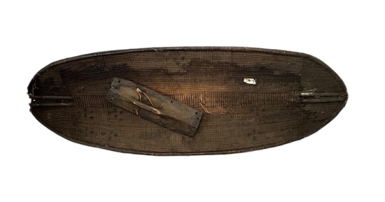 Antique African warrior war woven battle shield