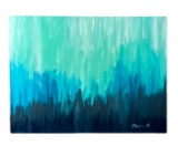 Mixed media abstract painting on canvas mystery artist signed