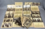 Antique Underwood stereo view card photo lot collection of 38 pieces