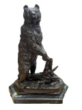 Evgeni Alexandrovich Lanceray Russian bronze bear statue signed