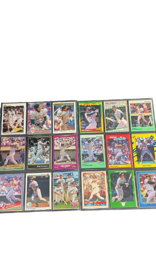 Vintage Jose Canseco Baseball Card Collection Lot