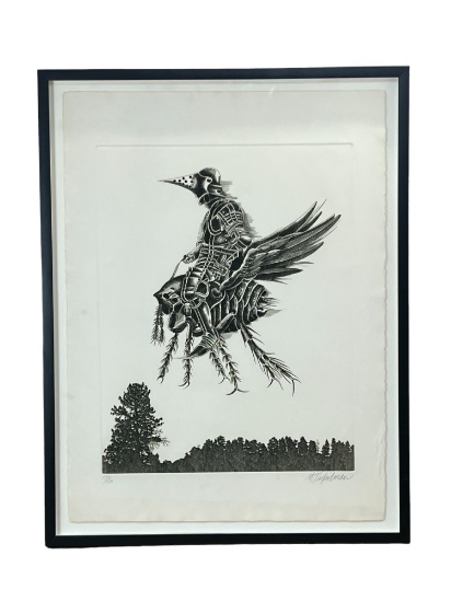 Murray Tinkelman signed limited edition etching beasties 1970 flea by knight hand signed
