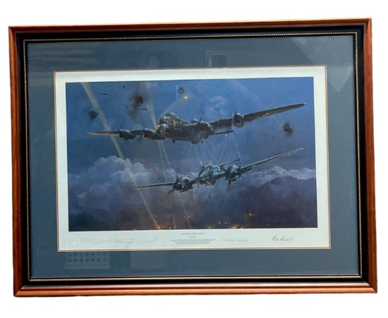 Lancaster under attack by Robert Taylor signed print Limited edition # 208/650 with COA