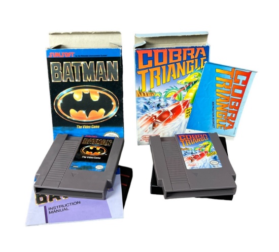 Nintendo NES Vintage Game Collection Lot Cobra triangle Batman