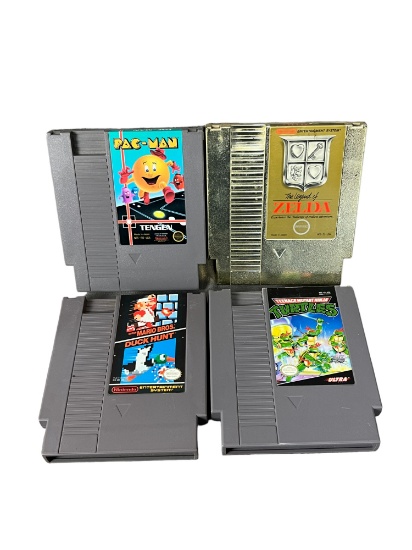Nintendo NES Vintage Game Collection Lot ninja Turtles Zelda Pac-Man Mario