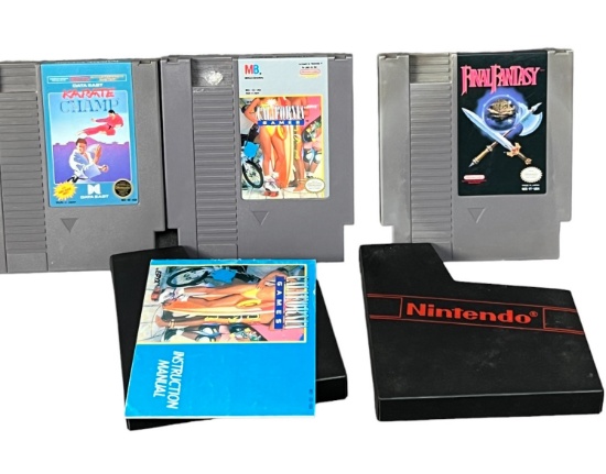 Nintendo NES Vintage Game Collection Lot Final fantasy, karate champ