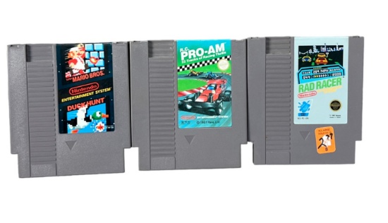 Nintendo NES Vintage Game Collection Lot mario, rad racer, pro am