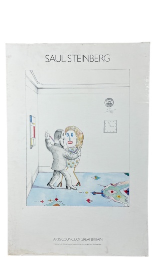 Saul Steinberg - Dancing the Night Away - Print on Board 1965