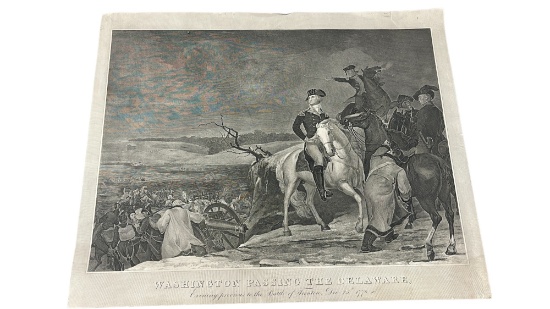 Washington Crossing the Delaware - Evening Previous to Battle of Trenton 1776, Lithograph Print