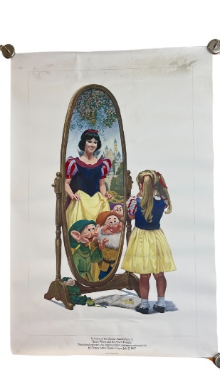 Vintage 1987 Disneyland Snow White Advertising Poster