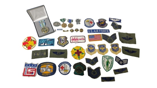 Vintage US Military Patch and Medal Collection
