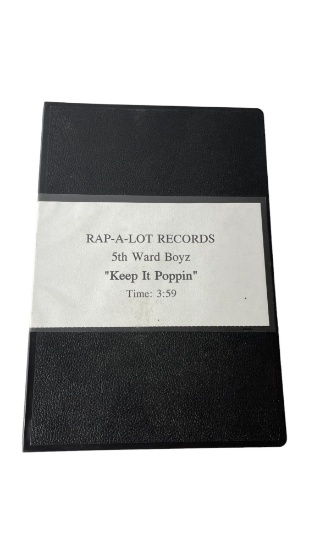 5th Ward Boyz "Keep It Poppin" U-MATIC Studio Recording Tape