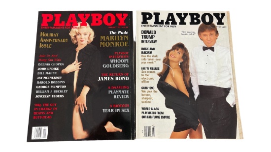 Marilyn Monroe and Donald Trump Vintage Playboy Magazines