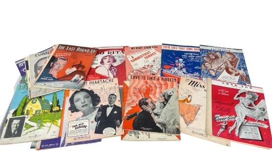 Vintage Music & Mvoie Sheets Collection Lot