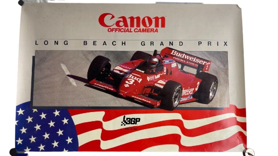 Vintage Original Long Beach Grand Prix 1985 Canon Poster