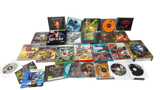 Vintage Xbox Playstation Wii Dreamcast and PC Video Game Collection Lot