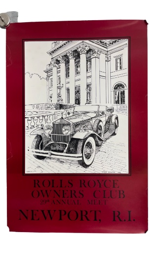 Vintage Original Newport Rolls Royce 29th Annual Owners Meet Poster