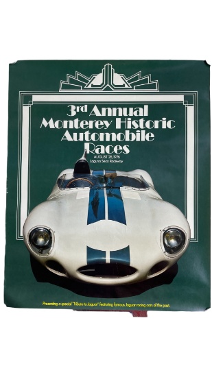 Vintage Original 3rd Annual Monterey Automobile Races 1976 Poster