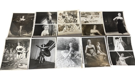 Vintage 1950's Original Burlesque Nude Pin Up Model Risque 8x10 Black and White Photographs