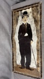 Charlie Chaplin Cow Hide Collage Art