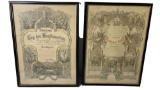Antique German Confirmation Certificate Pair Framed 1885/1899