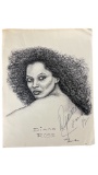 Terry Baldwin Vintage Diana Ross Lithograph Print Signed by Diana Ross