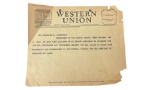 Western Union Letter to President Franklin D Roosevelt