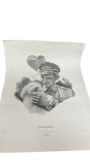 World War II German Ace Pilot Erich Hartmann Illustration Print Pencil Signed 397/500