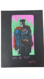 Superman Comic Art Sketch Drawing Signed by Matt Wagner