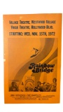 Vintage Original 1972 Jimi Hendrix Hollywood, CA Rainbow Bridge Concert GIGP Poster on Cardboard