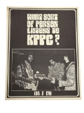 Vintage Original 1969 Jimi Hendrix KPPC Radio Promotional Poster.