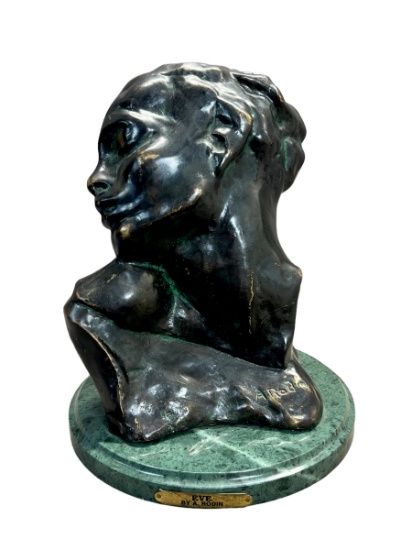 Bronze Sculpture Bust Signed A. Rodin Numbered 4 / 100