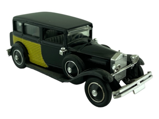 Vintage Model Car 1:43 Black/Yellow Rolls Royce 1928 Hobbycar France