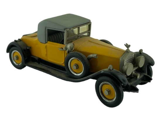 Vintage Model Car 1:43 Yellow 1926 Rolls Royce Phantom Coupe Western Models