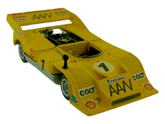 Vintage Model Car 1:43 Yellow Porsche 917/10 Solido L.Kinnunen - Signed by Maker