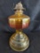 Vintage amber oil lamp base