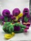 Group of vintage Barney and Baby Bop plush dolls