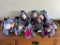 Group of vintage Eeyore plush dolls and ears