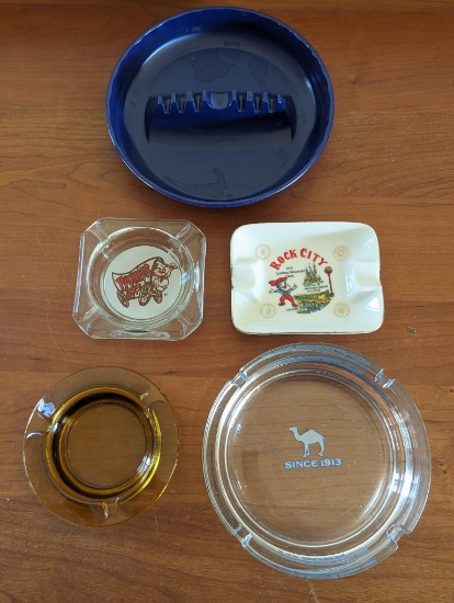 Five vintage ashtrays