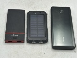 Three portable power bank chargers