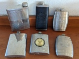 Six vintage flasks