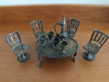 Minature Brass Turkish Tea Dollhouse set