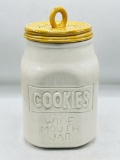 Vintage wide-mouth ceramic cookie jar