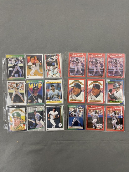 Jose Canseco and Kevin Mitchell MLB Baseball Card Collection Lot