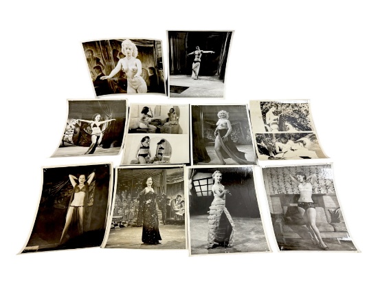 Vintage 1950'S Original Burlesque Nude Pin Up Model Risque 8x10 Black And White Photographs
